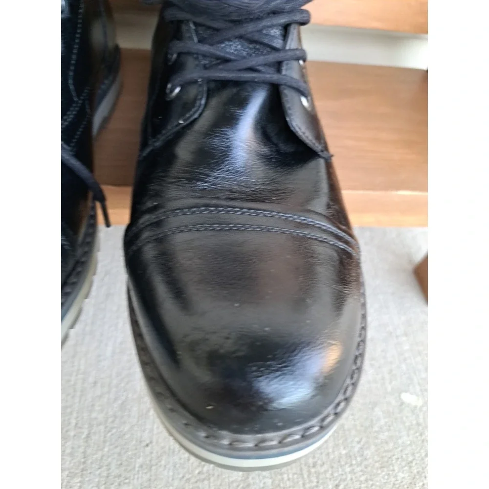 JF J. Ferral Men's Tookers Chukka Boots Black Faux Leather Ankle Boot Size 12 M
